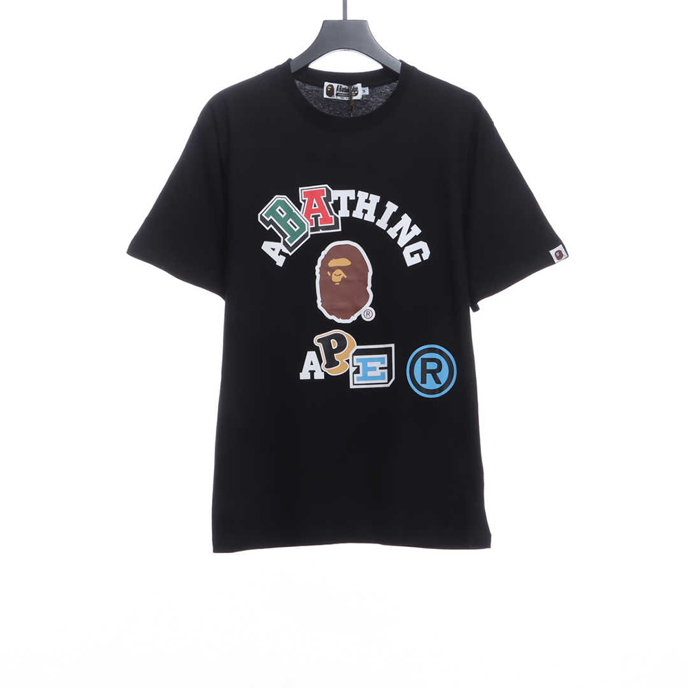 BAPE short sleeves with colorful print of the ape head logo