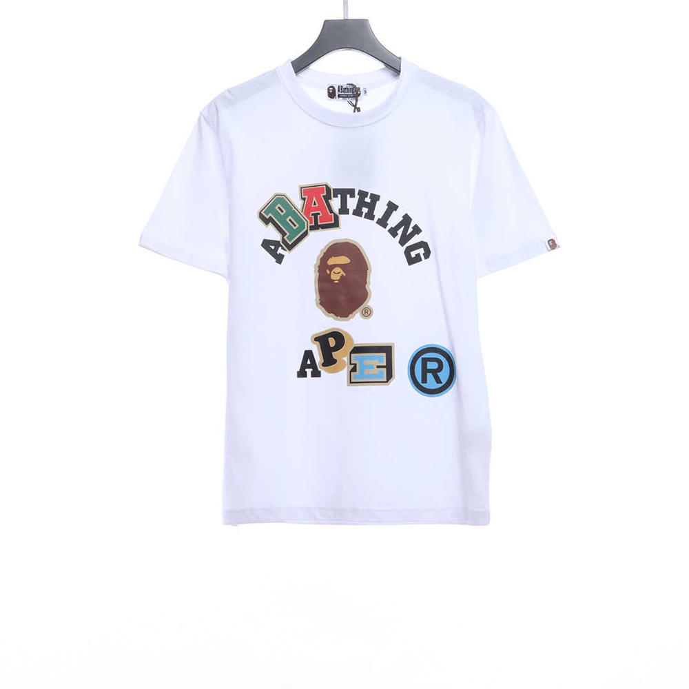 BAPE ape head logo color print short sleeve TSK1