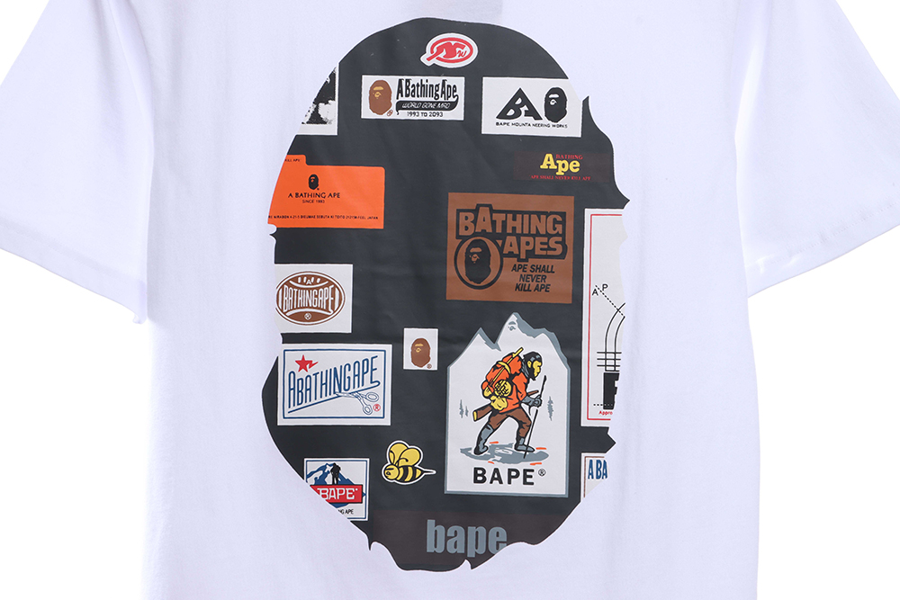 BAPE monogram label print short sleeves