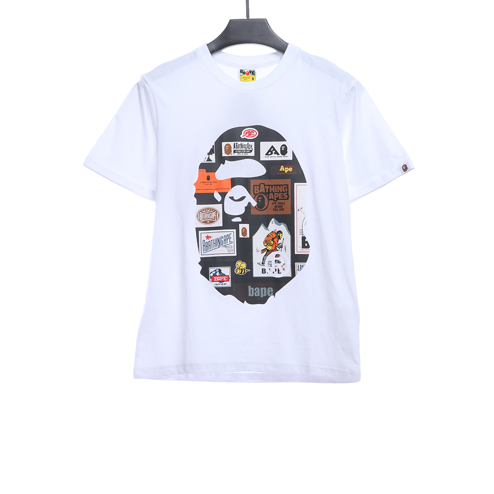 BAPE monogram label print short sleeves