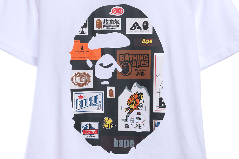 BAPE monogram label print short sleeves
