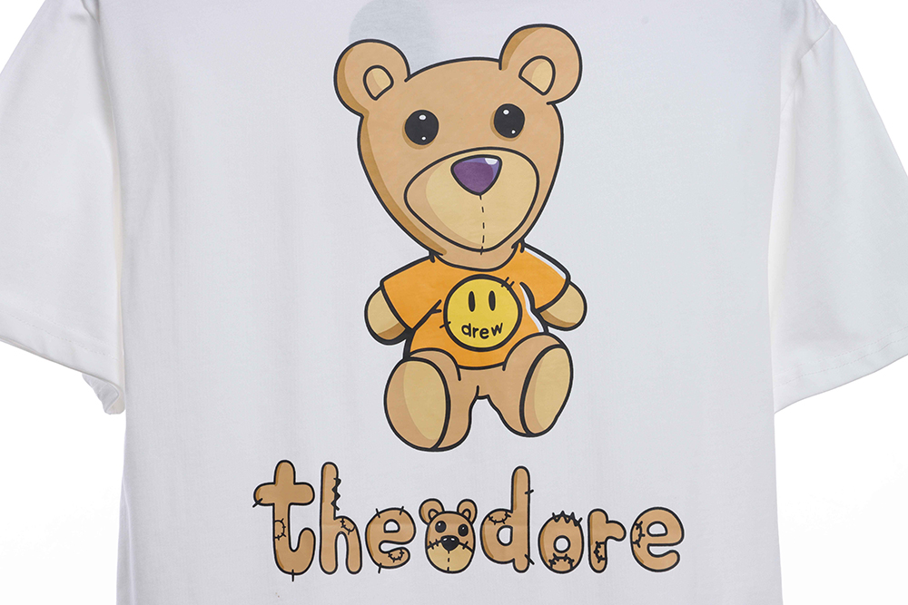 Drew cartoon funny bear print short sleeves