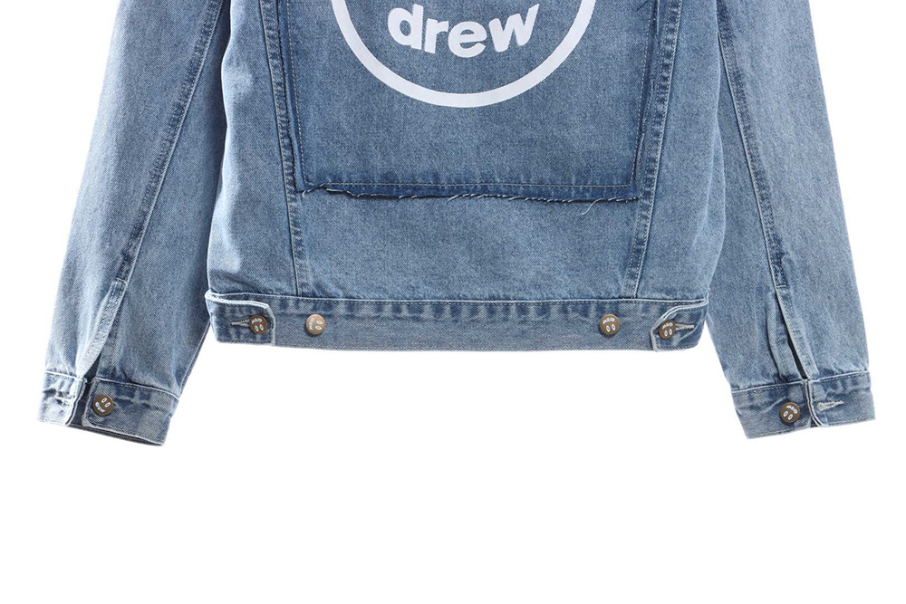 Drew Smiley Washed Distressed Denim Jacket