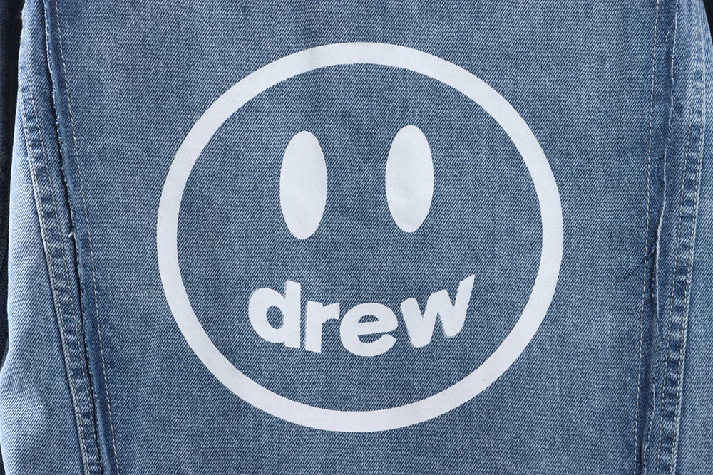 Drew Smiley Washed Distressed Denim Jacket