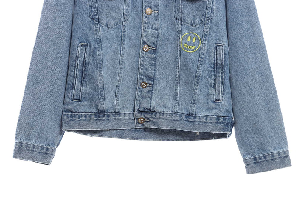 Drew Smiley Washed Distressed Denim Jacket