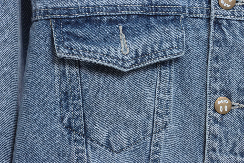 Drew Smiley Washed Distressed Denim Jacket