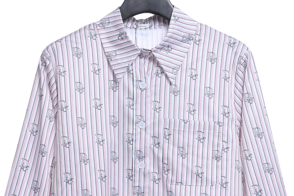 DIOR STRIPED LOGO ALL over Sleeve Shirt