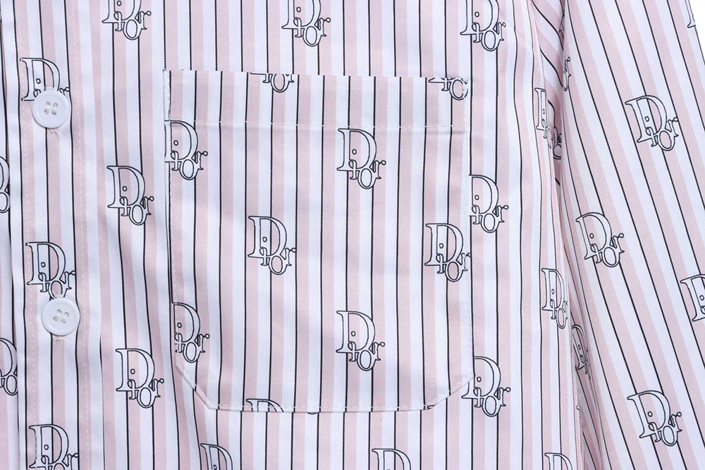 DIOR STRIPED LOGO ALL over Sleeve Shirt