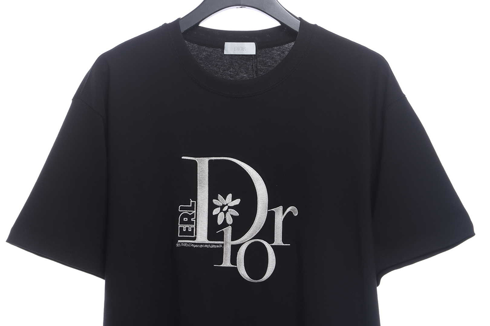 Dior By Erl series embroidered letters short sleeve TSK1