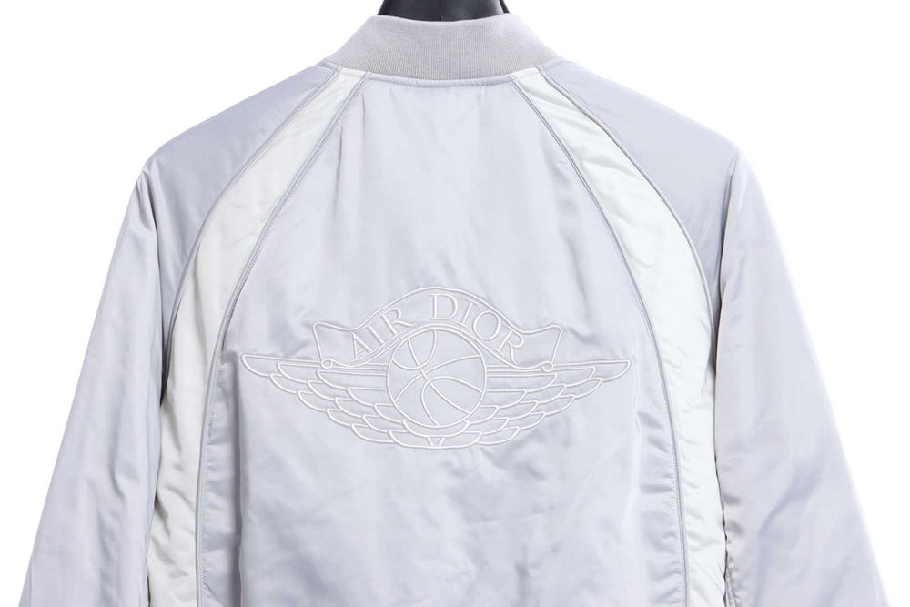 D1or x AJ Joint Flying Wing Embroidered Dark Flying Silver Jacket
