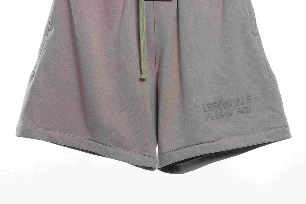 Double thread flocked letter small label shorts