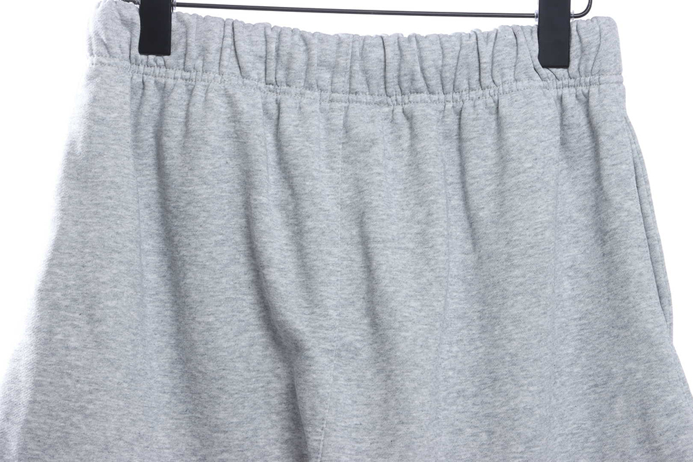 Double Line Eighth Season Flocked Print Letter Shorts