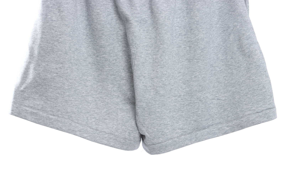 Double Line Eighth Season Flocked Print Letter Shorts
