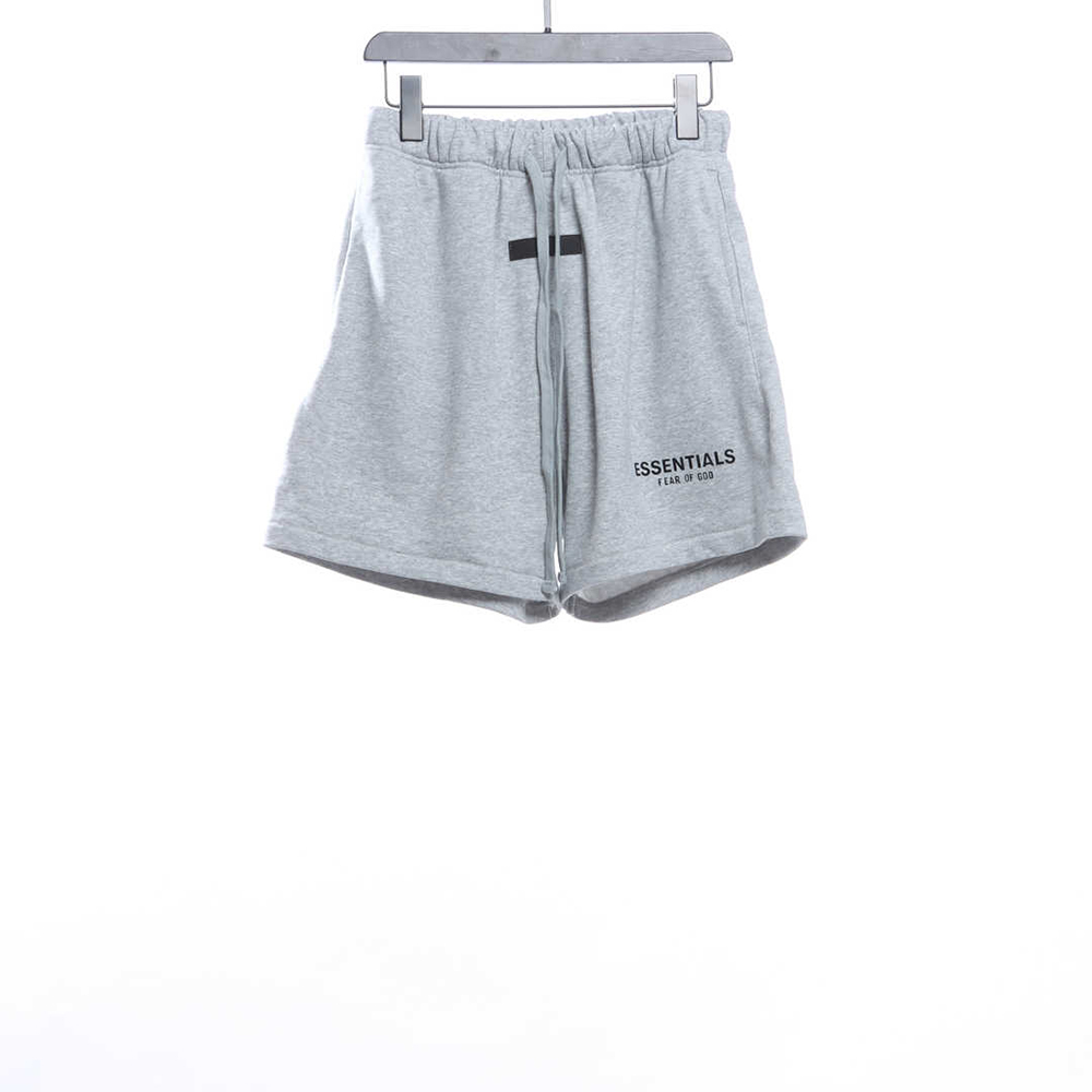 Double Line Eighth Season Flocked Print Letter Shorts