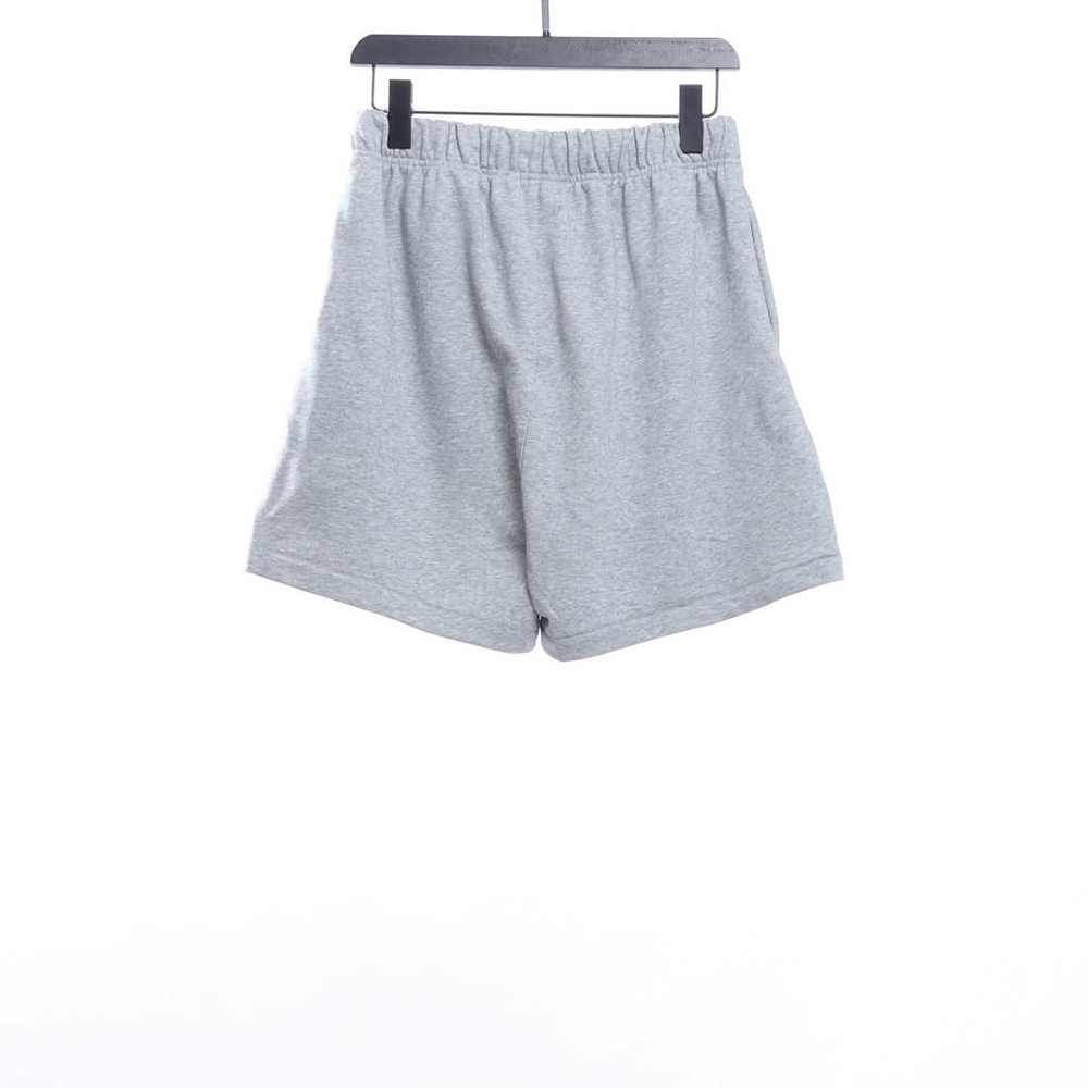 Double Line Eighth Season Flocked Print Letter Shorts