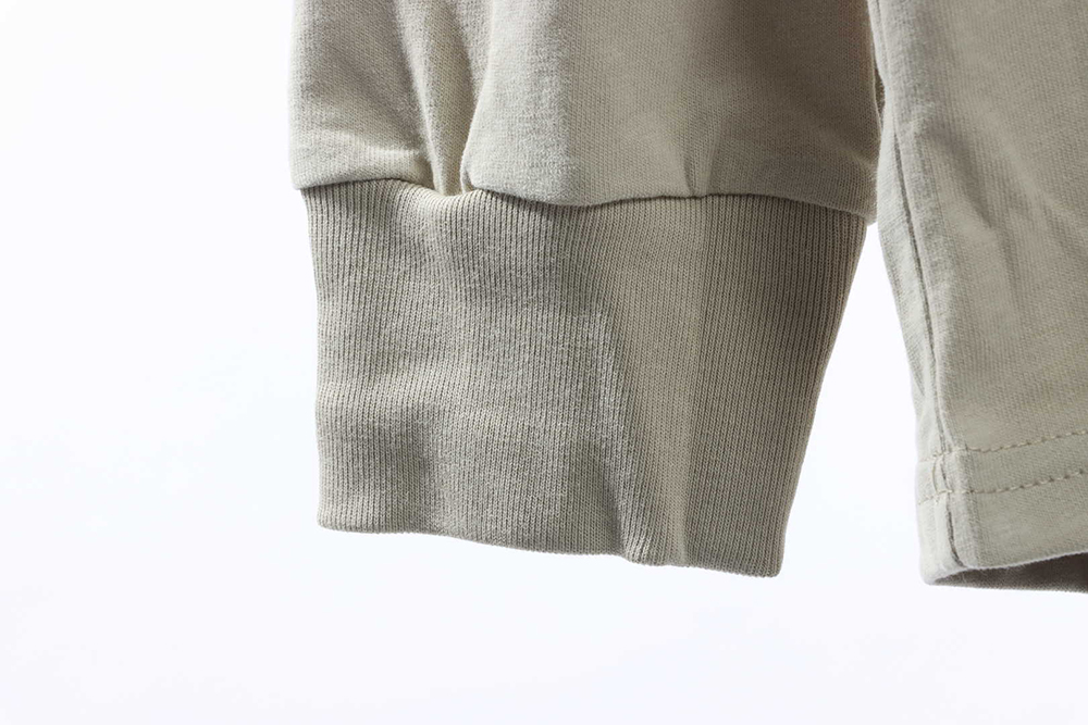 Double-line 1977 flocking print long-sleeved T