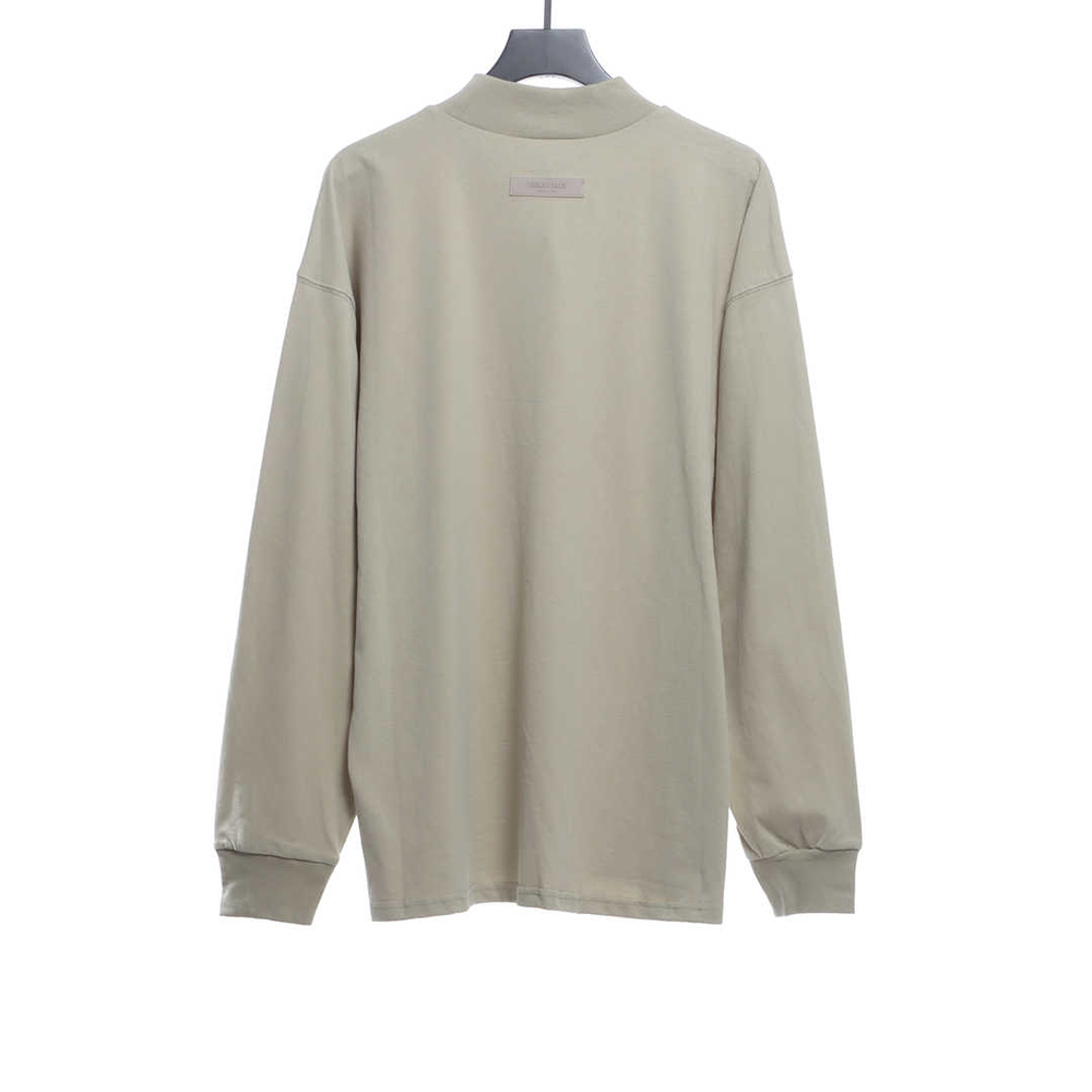 Double-line 1977 flocking print long-sleeved T