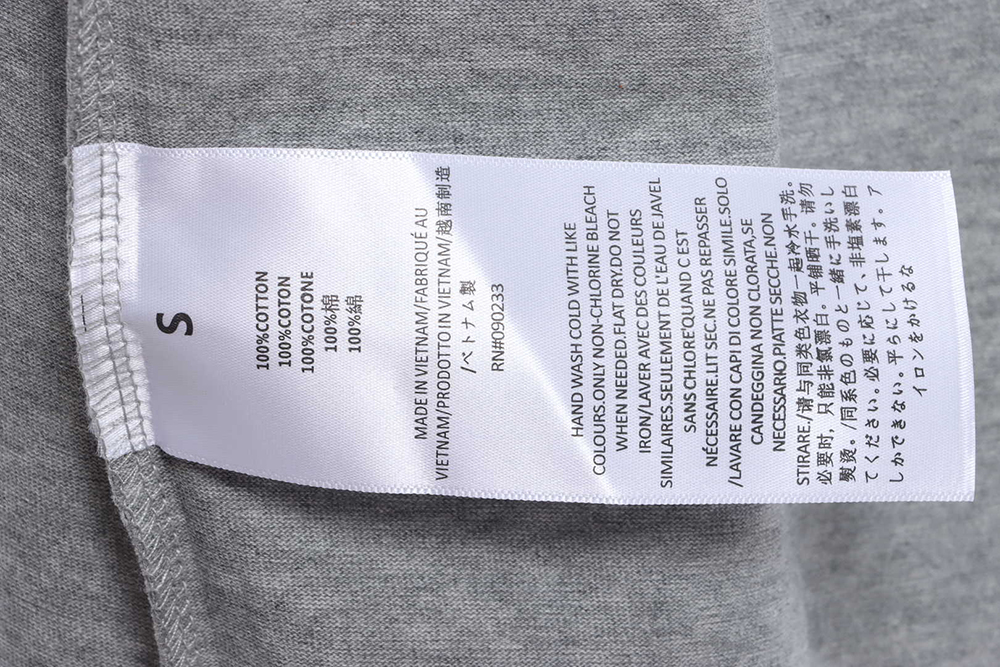 Double thread flocking logo print short sleeve TSK1