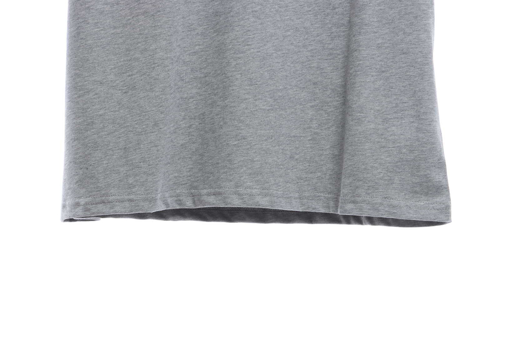 Double thread flocking logo print short sleeve TSK1