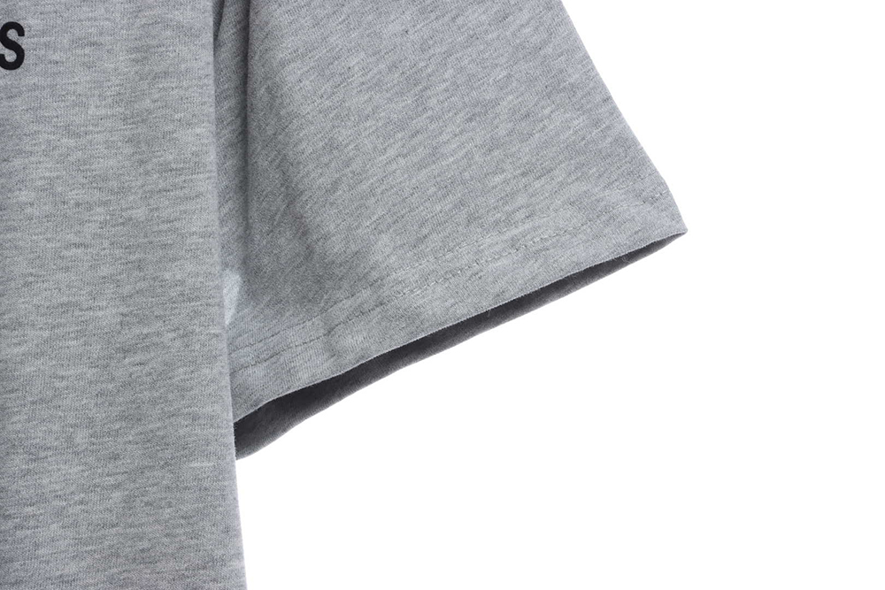 Double thread flocking logo print short sleeve TSK1