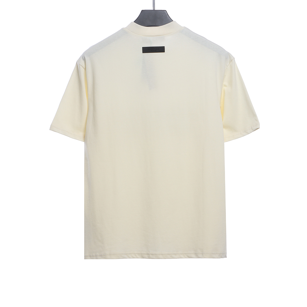 Double line double row large letter flocking short sleeves