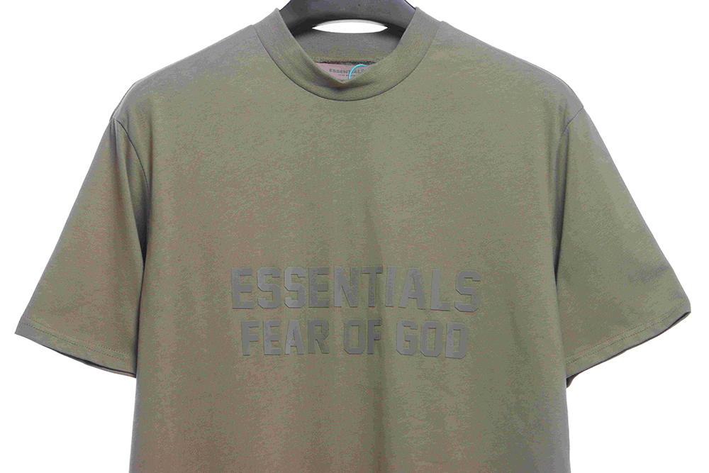 Double line double row large letter flocking short sleeve TSK1