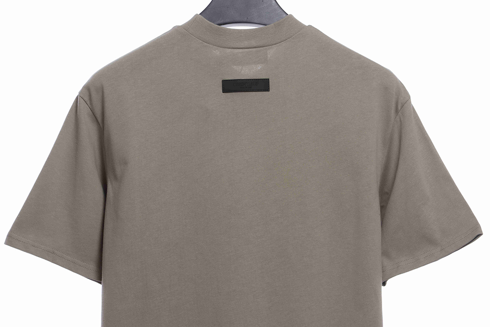 Double line double row large letter flocking short sleeve TSK1