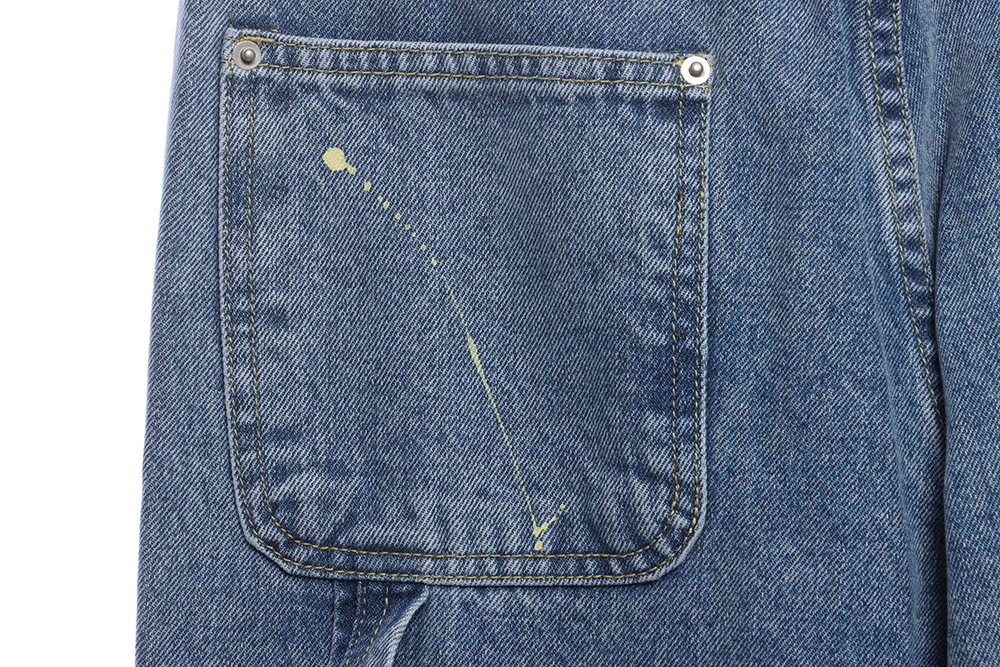 Gallery Dept splashed ink stitching contrast color denim trousers