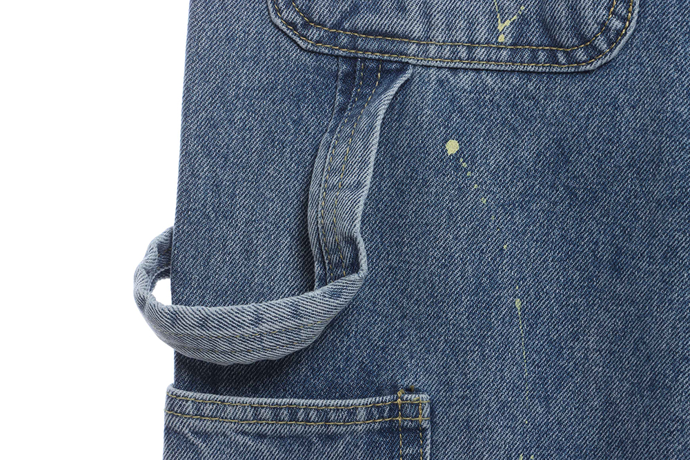 Gallery Dept splashed ink stitching contrast color denim trousers