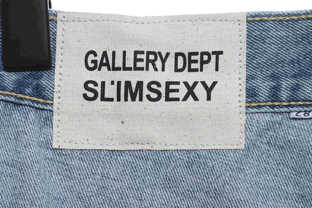Gallery Dept splashed ink stitching contrast color denim trousers