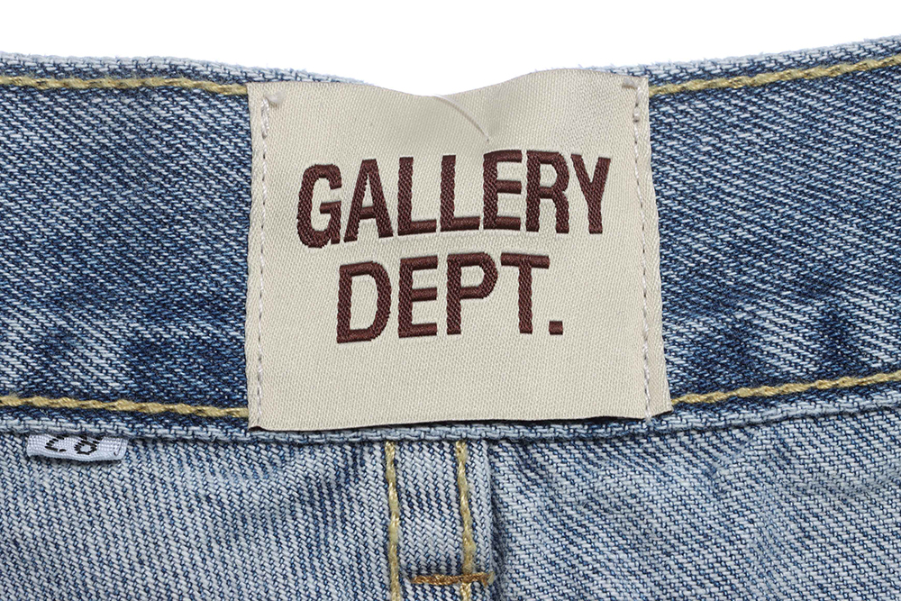 Gallery Dept splashed ink stitching contrast color denim trousers