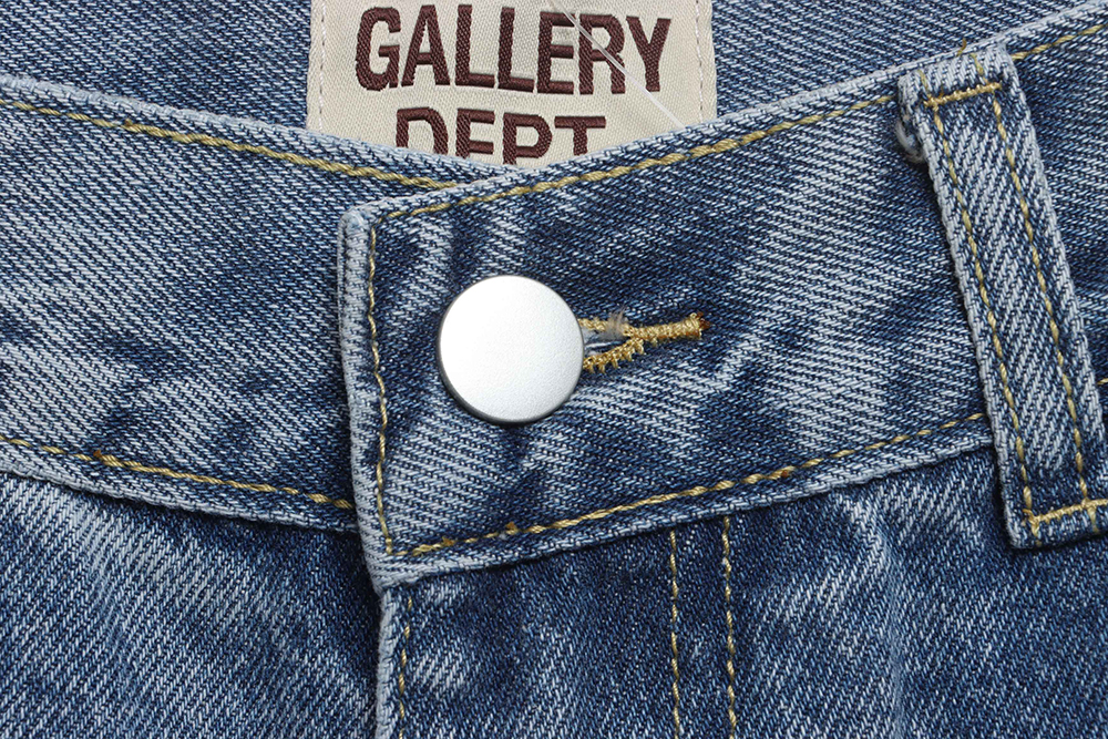 Gallery Dept splashed ink stitching contrast color denim trousers