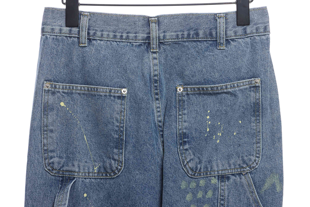 Gallery Dept splashed ink stitching contrast color denim trousers