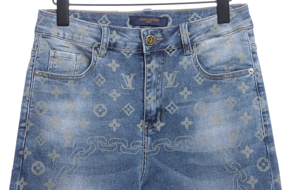 Louis Vuitton Washed Presbyopia LOGO Jeans