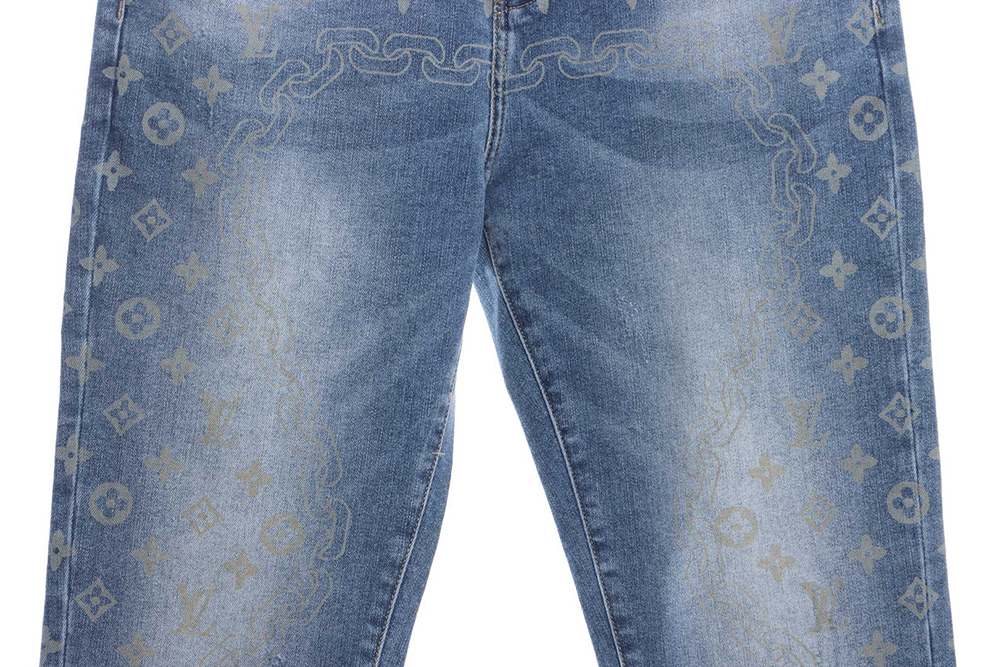 Louis Vuitton Washed Presbyopia LOGO Jeans