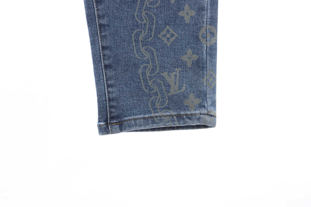 Louis Vuitton Washed Presbyopia LOGO Jeans