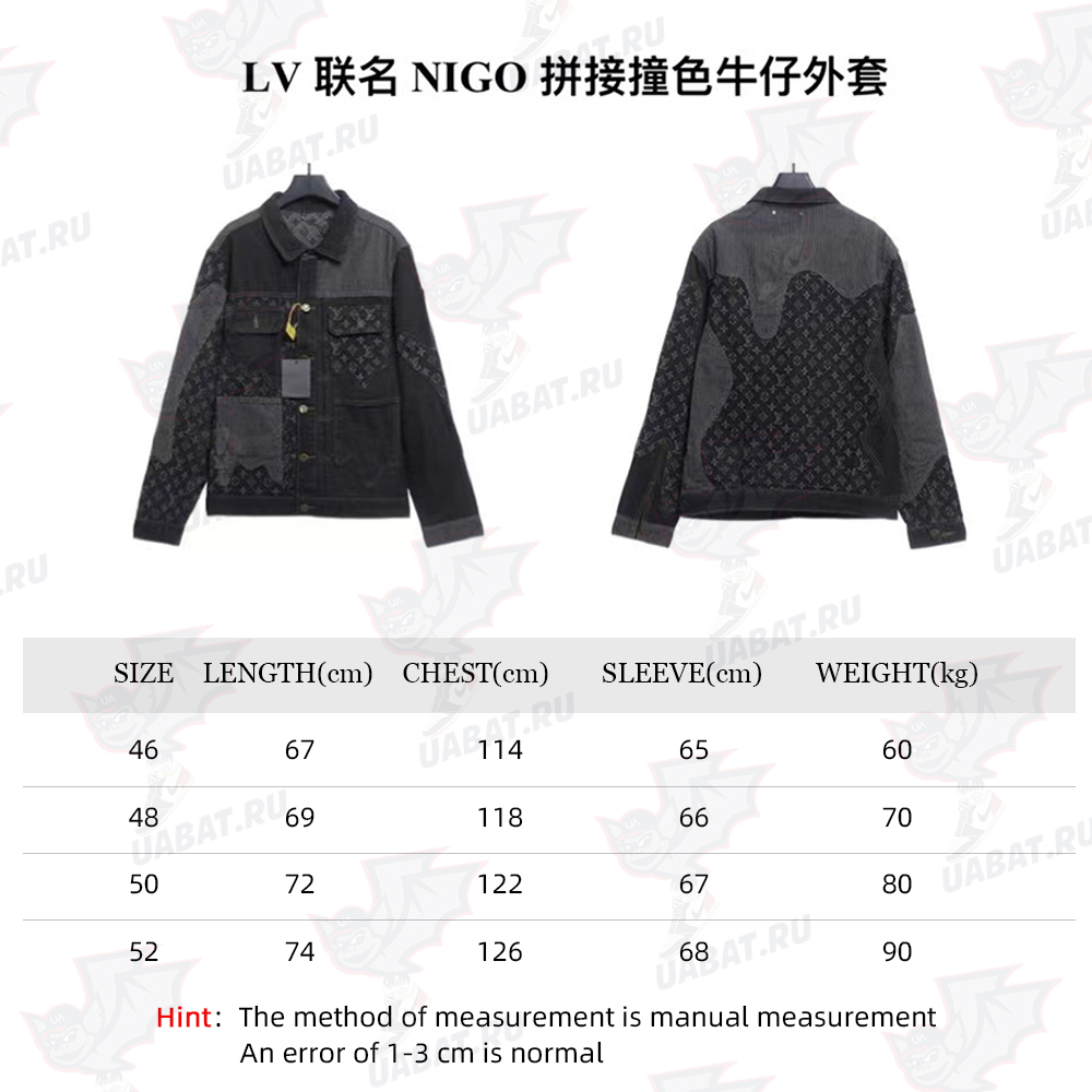 Louis Vuitton joint NIGO stitching contrast color denim jacket