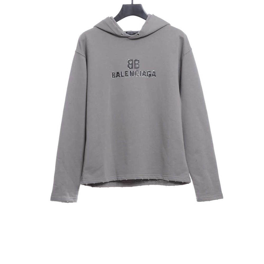Balenciaga double B mosaic torn hoodie
