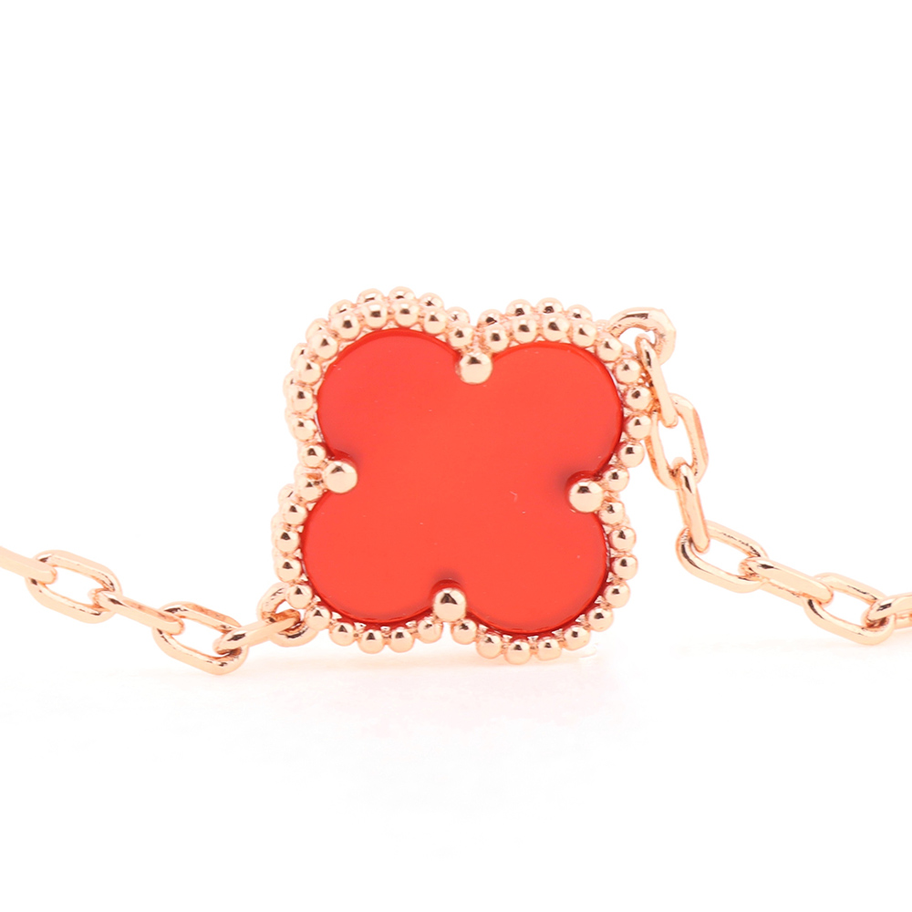 Van Cleef & Arpels Rose Gold Carnelian Bracelet