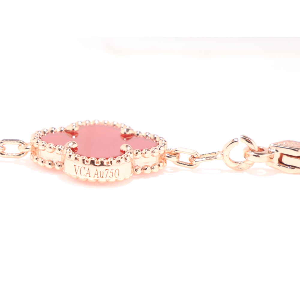 Van Cleef & Arpels Rose Gold Carnelian Bracelet