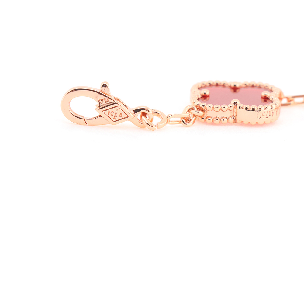 Van Cleef & Arpels Rose Gold Carnelian Bracelet