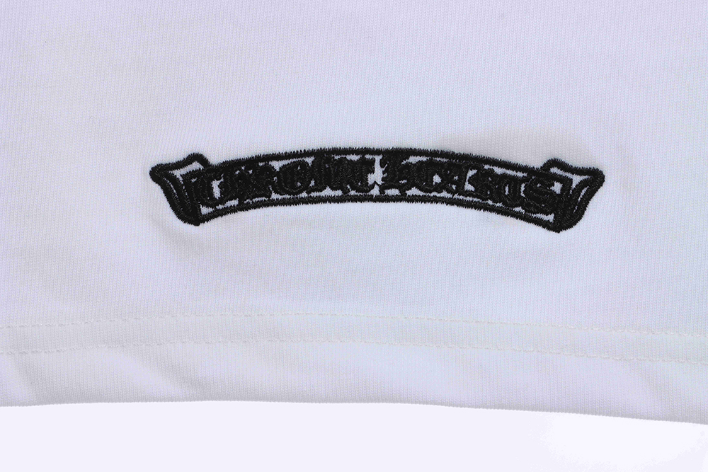 Chroe Hearts Black & White Leather Logo Short Sleeves