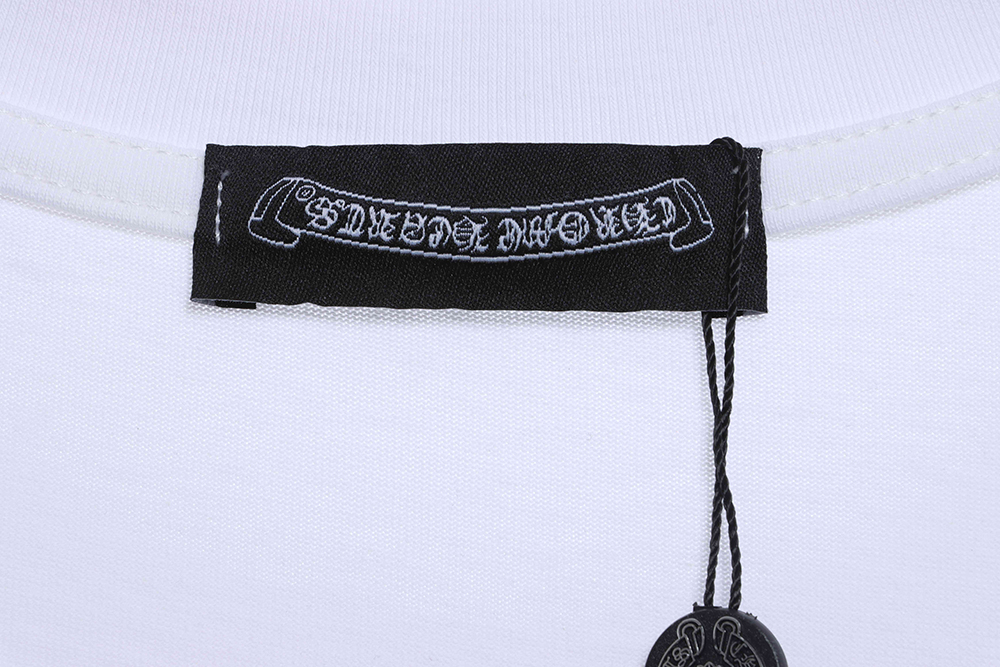 Chroe Hearts Black & White Leather Logo Short Sleeves