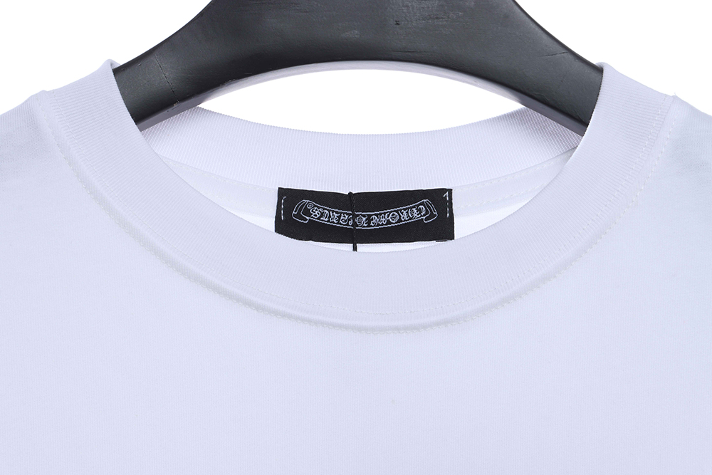 Chroe Hearts Black & White Leather Logo Short Sleeves