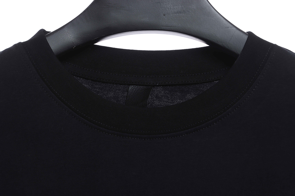 Chrome Hearts White and Black with Leather Iron Logo Short Sleeve TSK1