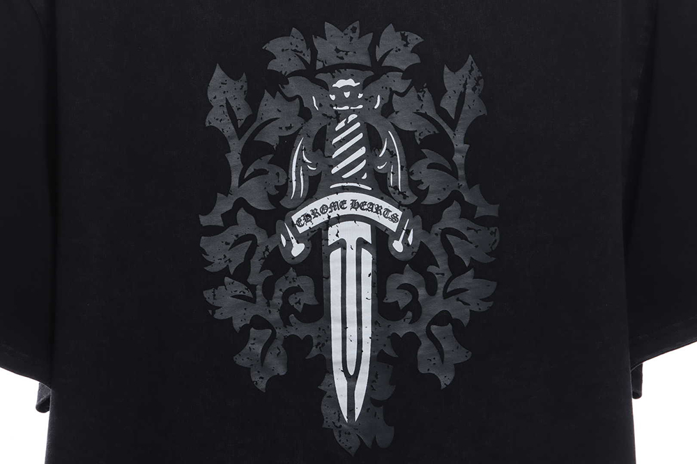 Chrome Hearts and Sword Print Washed Short Sleeves