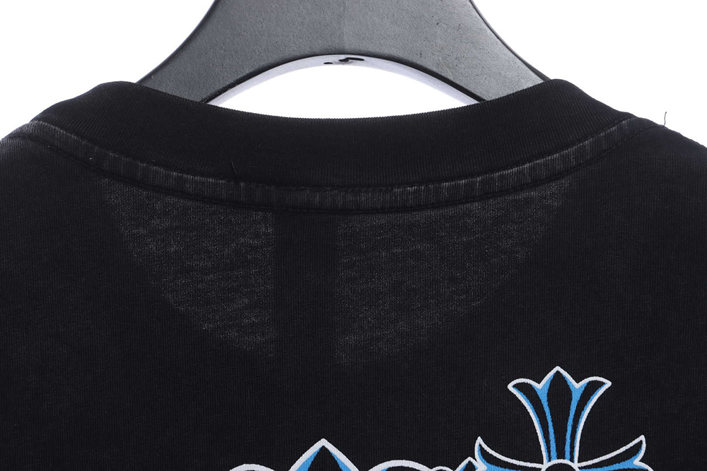 Chrome Hearts Ice Blue Cross Washed Short Sleeves