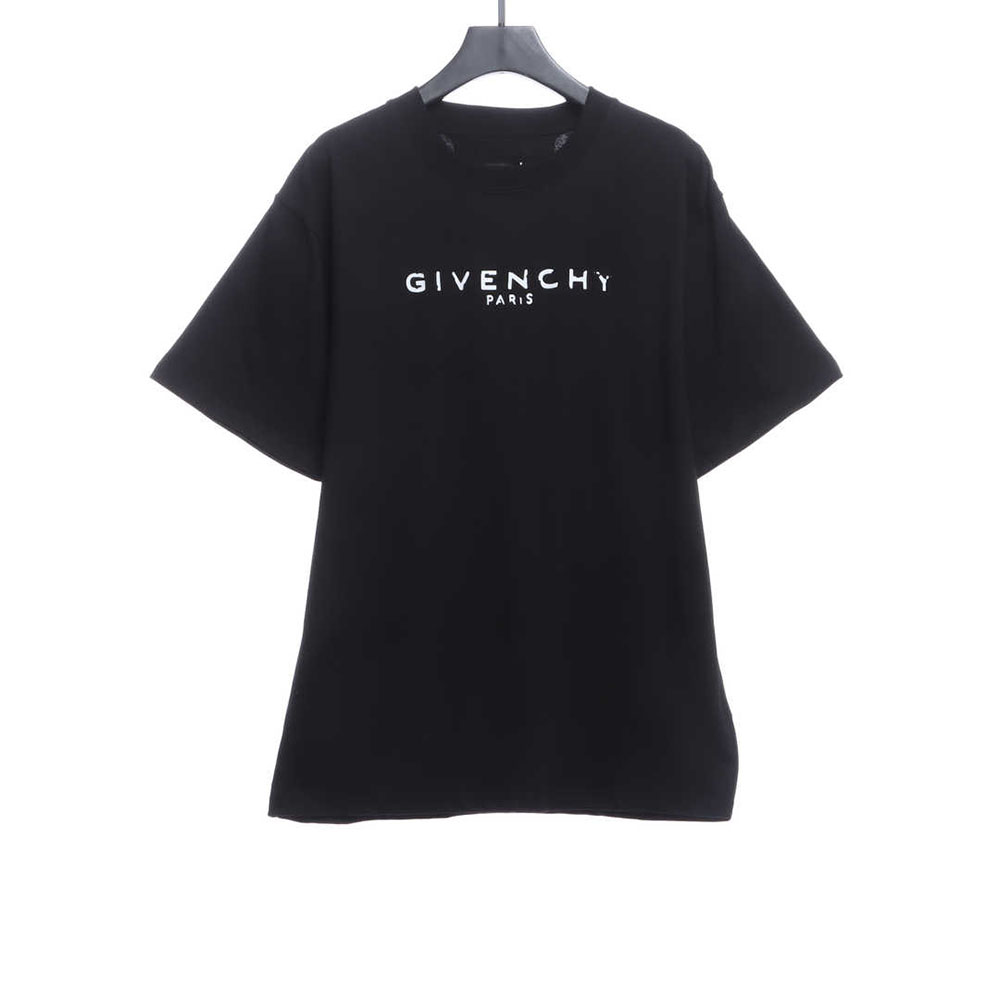 Givenchy Incomplete Logo Print Round Neck Short Sleeves