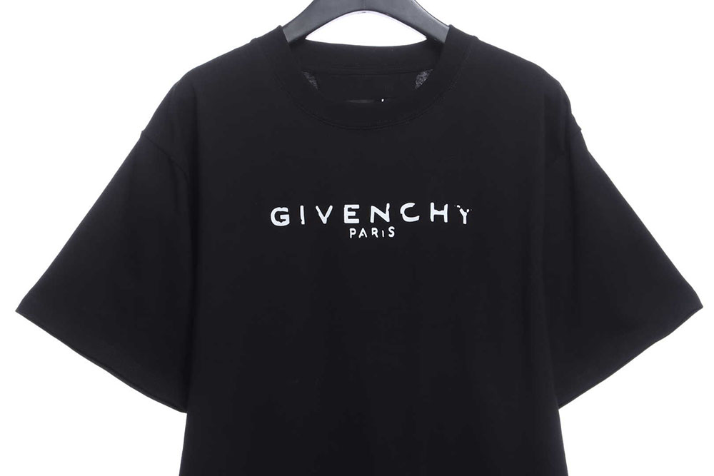 Givenchy Incomplete Logo Print Round Neck Short Sleeves