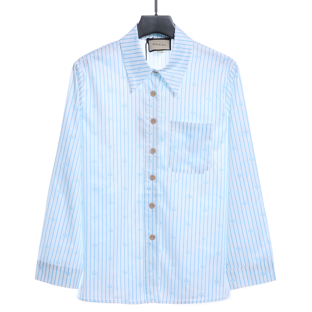 Gucci Double G Stripe Long Sleeve Shirt